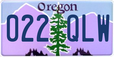 OR license plate 022QLW