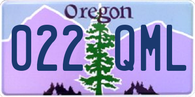 OR license plate 022QML