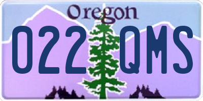 OR license plate 022QMS
