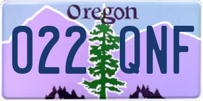 OR license plate 022QNF
