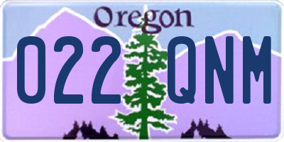 OR license plate 022QNM