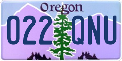 OR license plate 022QNU