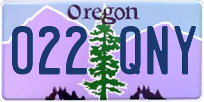 OR license plate 022QNY