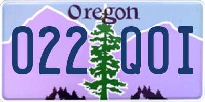 OR license plate 022QOI