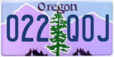 OR license plate 022QOJ