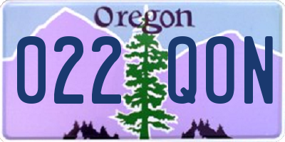 OR license plate 022QON