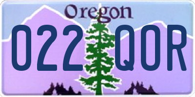 OR license plate 022QOR