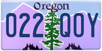 OR license plate 022QOY