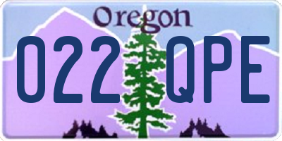 OR license plate 022QPE