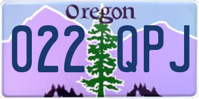 OR license plate 022QPJ