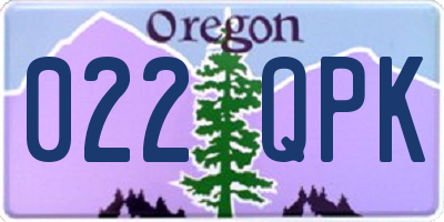 OR license plate 022QPK