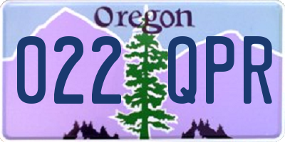 OR license plate 022QPR