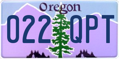 OR license plate 022QPT