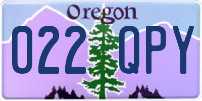 OR license plate 022QPY