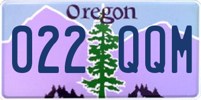 OR license plate 022QQM