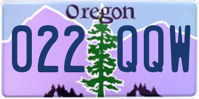 OR license plate 022QQW