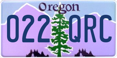 OR license plate 022QRC