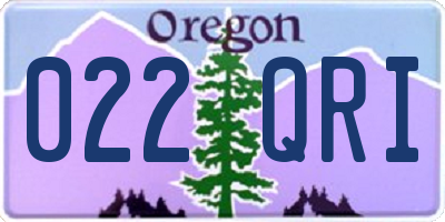 OR license plate 022QRI
