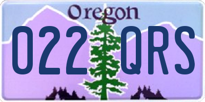 OR license plate 022QRS
