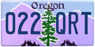 OR license plate 022QRT