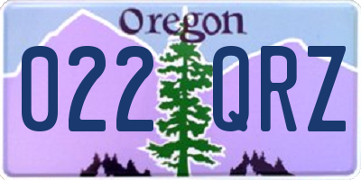 OR license plate 022QRZ