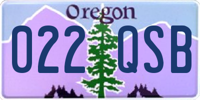 OR license plate 022QSB