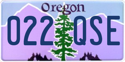 OR license plate 022QSE