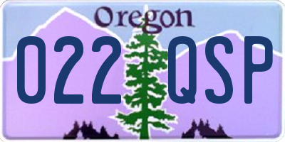 OR license plate 022QSP
