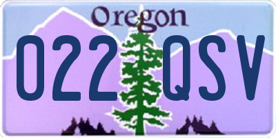 OR license plate 022QSV