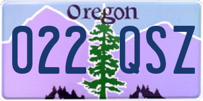 OR license plate 022QSZ