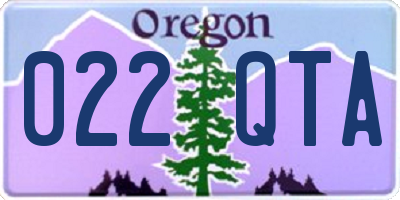 OR license plate 022QTA