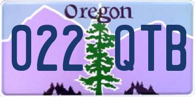 OR license plate 022QTB
