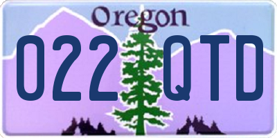 OR license plate 022QTD
