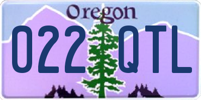 OR license plate 022QTL