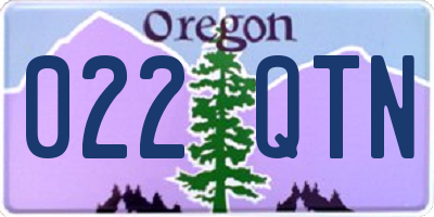 OR license plate 022QTN