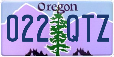 OR license plate 022QTZ