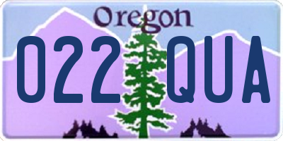 OR license plate 022QUA