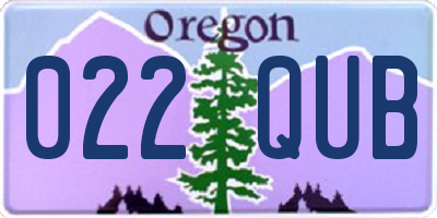 OR license plate 022QUB