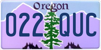 OR license plate 022QUC