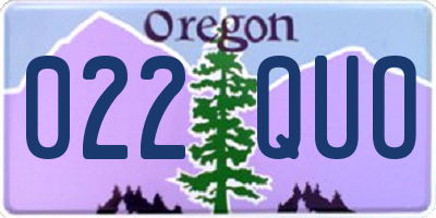 OR license plate 022QUO