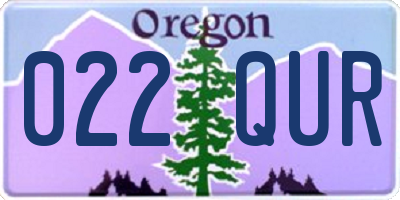 OR license plate 022QUR