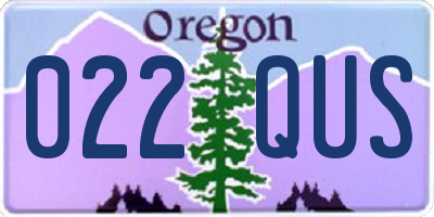 OR license plate 022QUS