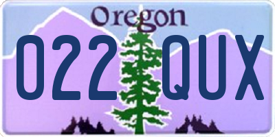 OR license plate 022QUX