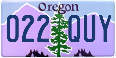 OR license plate 022QUY