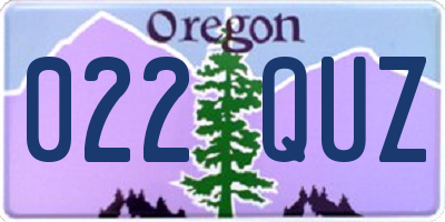 OR license plate 022QUZ