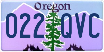 OR license plate 022QVC