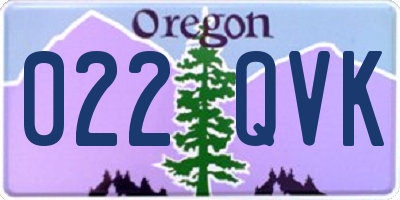 OR license plate 022QVK