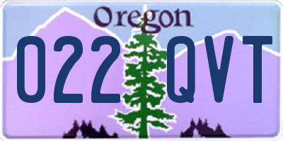 OR license plate 022QVT
