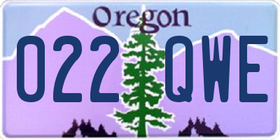 OR license plate 022QWE