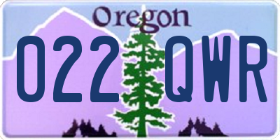 OR license plate 022QWR
